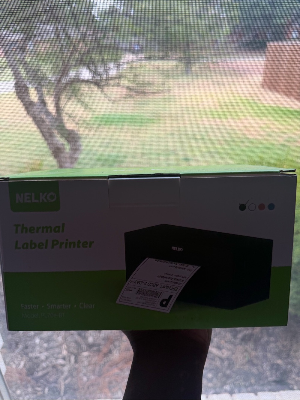 NELKO Thermal Label Printer - Black and Green Packaging